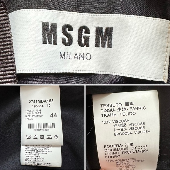 MSGM Milano Ruffled Orange Leopard Print Crepe Mini Dress, Sz Medium - Picture 11 of 13